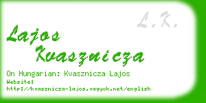 lajos kvasznicza business card